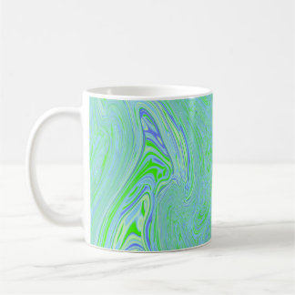 Caneca De Café Onda Verde Azul Amoba
