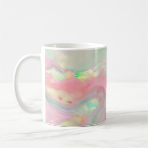 Caneca De Café Ondas abstratas cor-de-rosa coloridas modernas