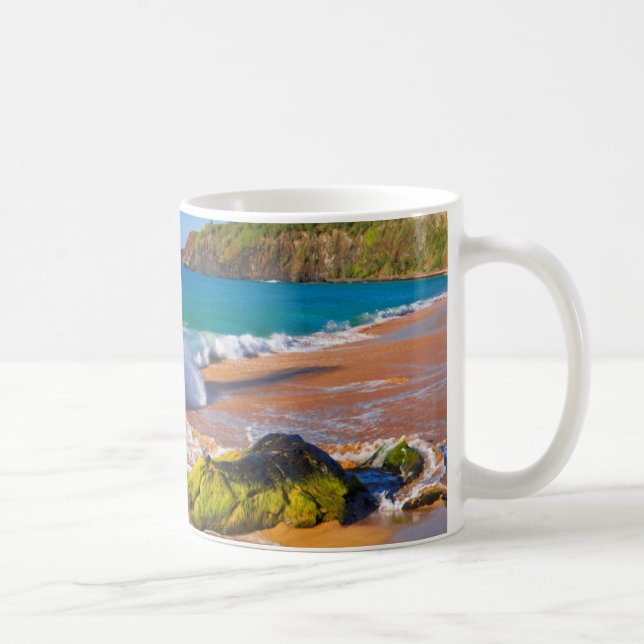 Caneca De Café Ondas batem na praia, Havaí (Direita)
