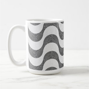 Caneca De Café Ondas brancas e pretas de pedra calcária portugues