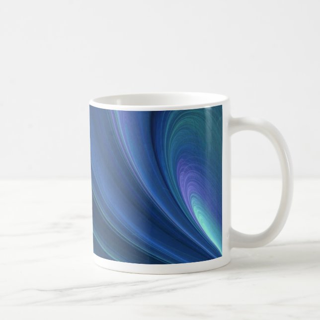 Caneca De Café Ondas de areia macias azuis e verdes (Direita)