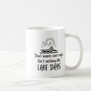 Caneca De Café Ondas de Barco Raios de Sol Nada Como Dias de Lago