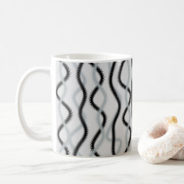 Caneca De Café Ondas de cinza e preto