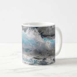Caneca De Café Ondas de Cruzamento do Mar Oceano Personalizam