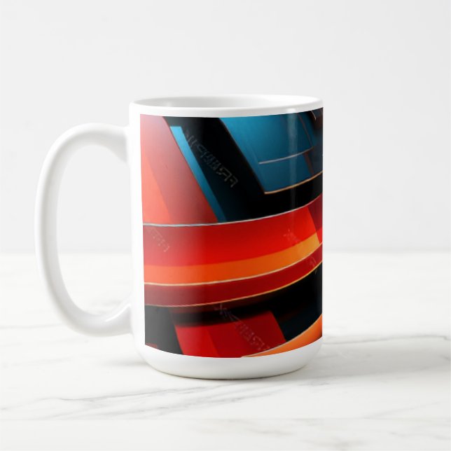 Caneca De Café Ondas de Faixa Abstratas Luminosas (Esquerda)