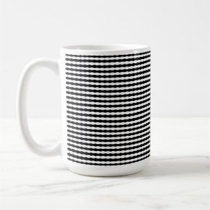 Caneca De Café Ondas de Percepção em Preto e Branco,