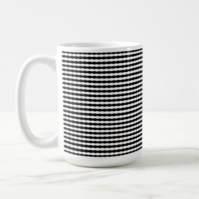 Caneca De Café Ondas de Percepção em Preto e Branco, (Esquerda)