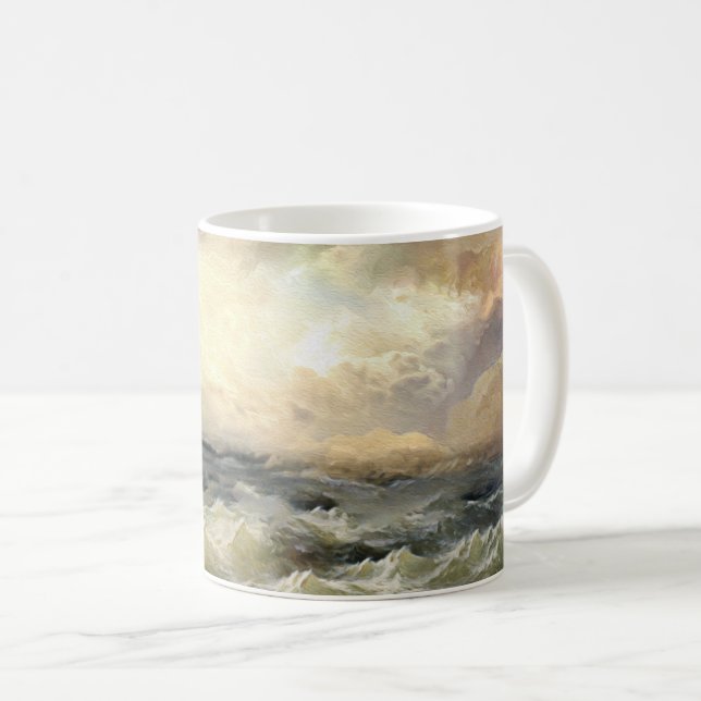 Caneca De Café Ondas de Tempestade Oceânica (Frente Esquerda)