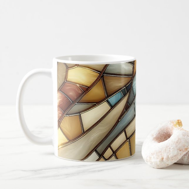 Caneca De Café Ondas De Vidro Mantidas (Com Donut)