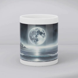 Caneca De Café Ondas do Oceano ao Luar Céu Noturno Celestial