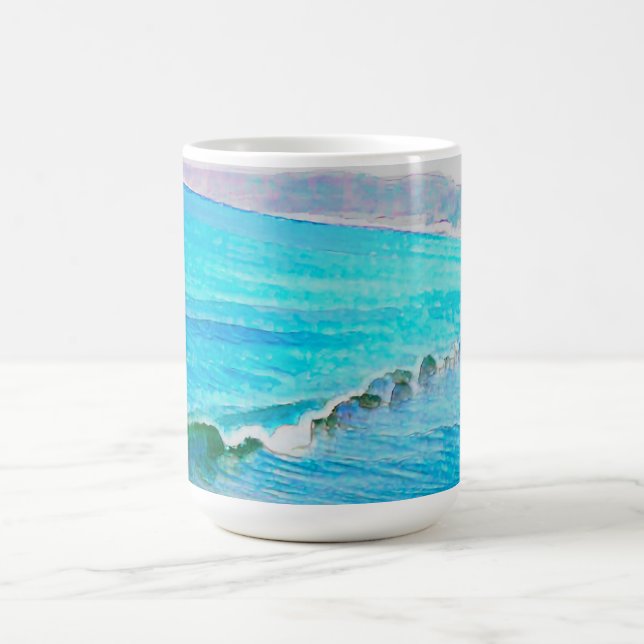 Caneca De Café Ondas em Aquarela  (Centro)