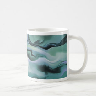 Caneca De Café Ondas Em Harmonia Acrílica Abstrato
