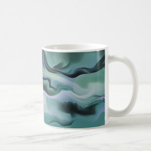Caneca De Café Ondas Em Harmonia Acrílica Abstrato