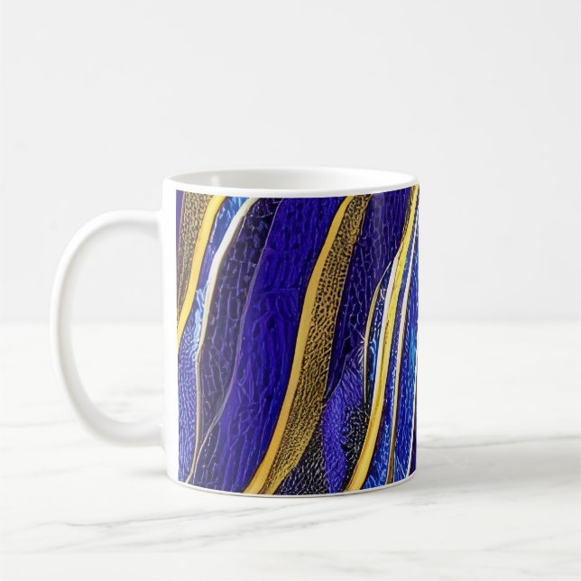 Caneca De Café Ondas Fracionadas de Capa abstrato 33 (Esquerda)