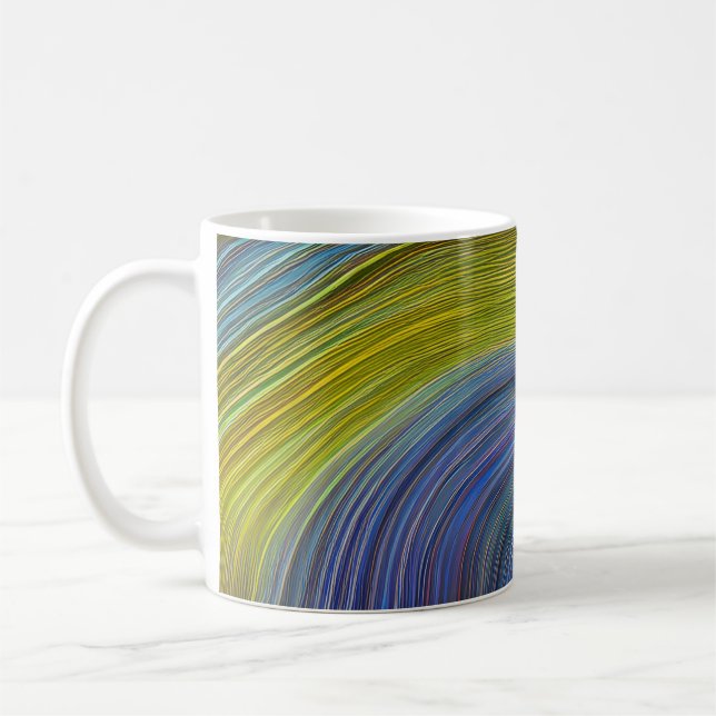 Caneca De Café Ondas Fracionadas de Capa abstrato 34 (Esquerda)