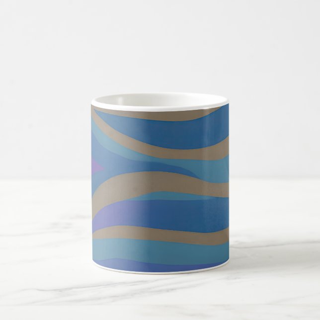 Caneca De Café Ondas Fracionadas de Capa de abstrato 12 (Centro)