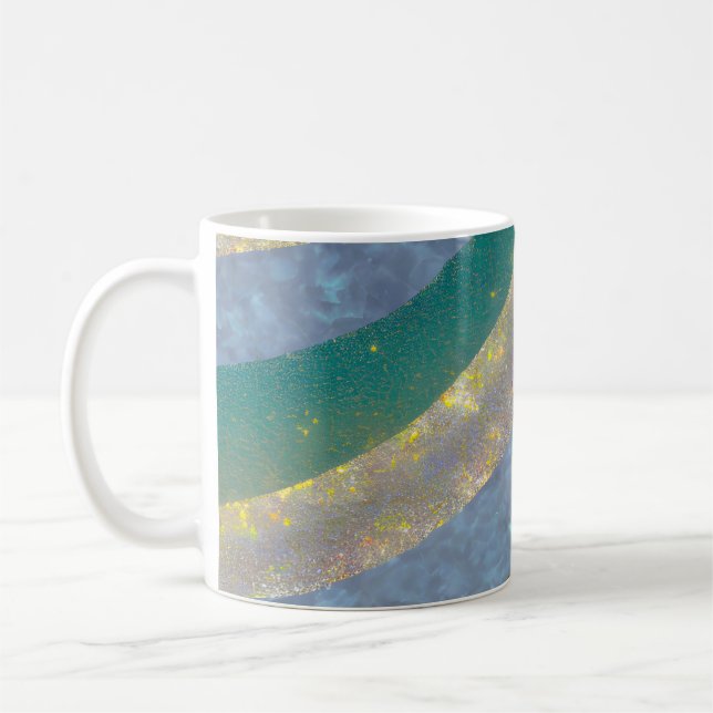 Caneca De Café Ondas Fracionadas de Capa de abstrato 16 (Esquerda)
