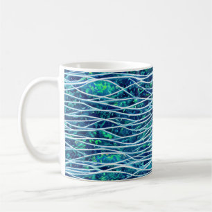 Caneca De Café Ondas Fracionadas de Capa de abstrato 19