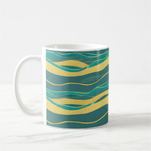 Caneca De Café Ondas Fracionadas de Capa de abstrato 20