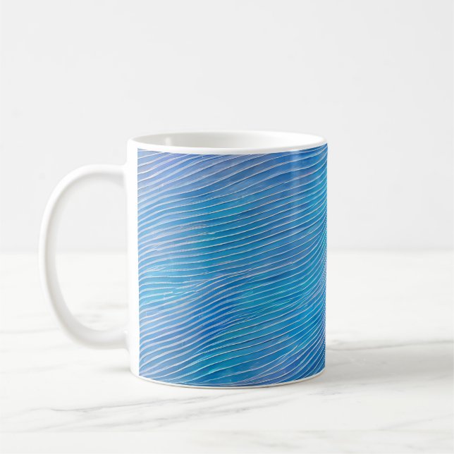 Caneca De Café Ondas Fracionadas de Capa de abstrato 21 (Esquerda)