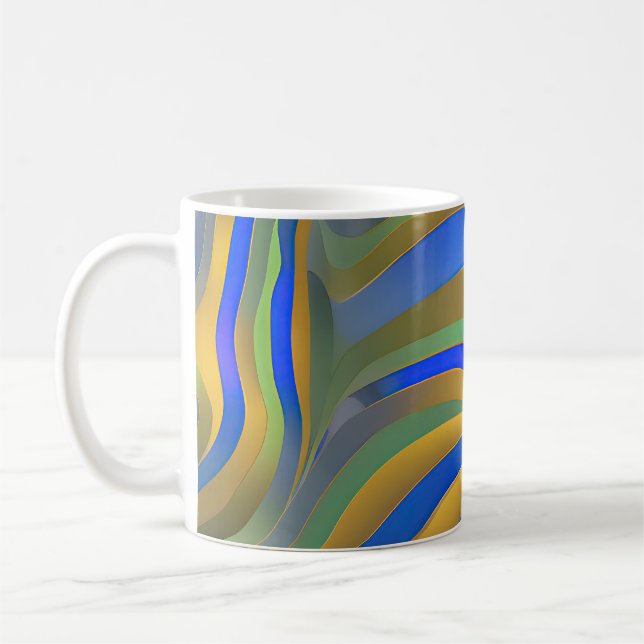Caneca De Café Ondas Fracionadas de Capa de abstrato 25 (Esquerda)