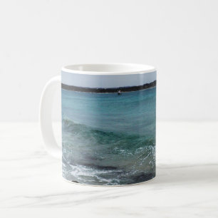 Caneca De Café Ondas No Oceano,  