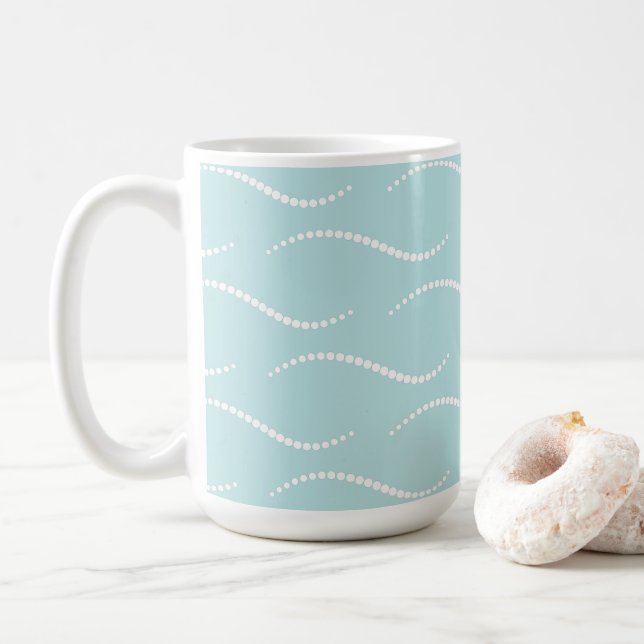 Caneca De Café Ondas Pérolas (Com Donut)