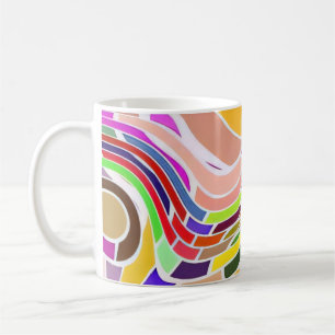 Caneca De Café Ondas Pop Arco-íris