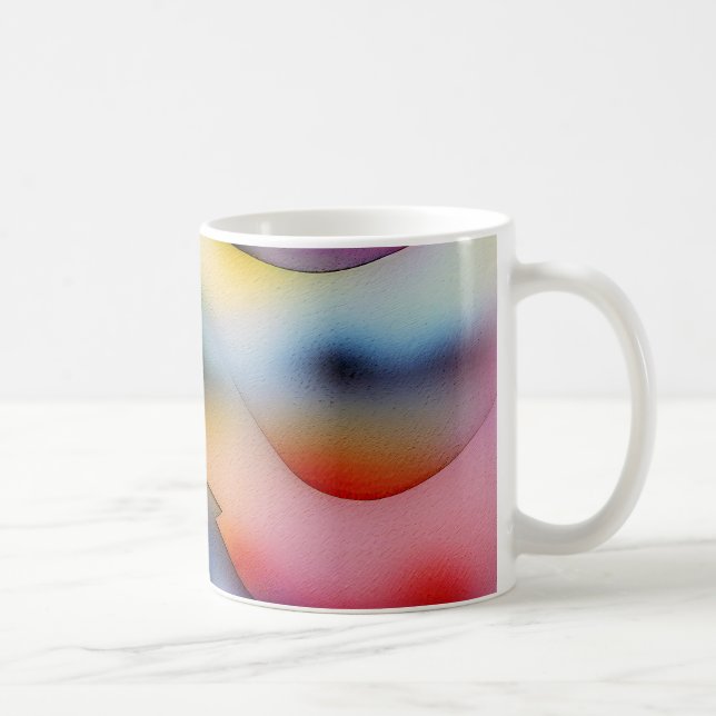 Caneca De Café "Ondas Refratadas" Arte Abstrato Contemporânea (Direita)