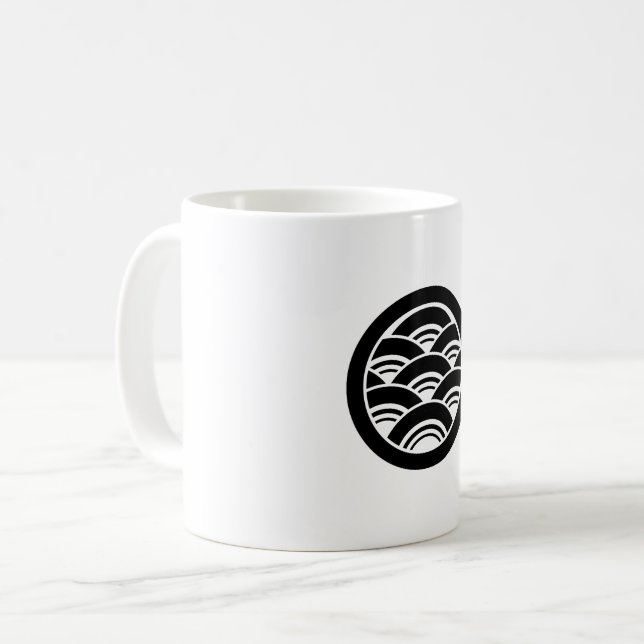 Caneca De Café Ondas sobrepostas em círculo (Frente Esquerda)
