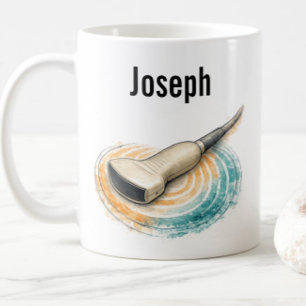 Caneca De Café Ondas Sonoras da Sonda de Sonografia Texto Persona