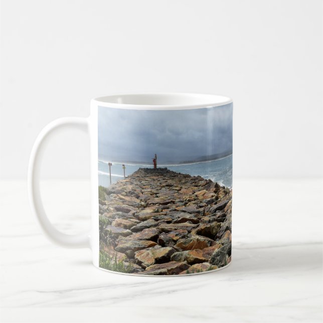 Caneca De Café Onde as Rochas Encontram o Mar - Ponto de Bacia (Esquerda)