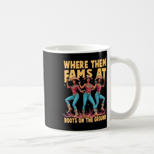 Caneca De Café Onde Eles Fogem Em Boots No Chão, Nós (Direita)