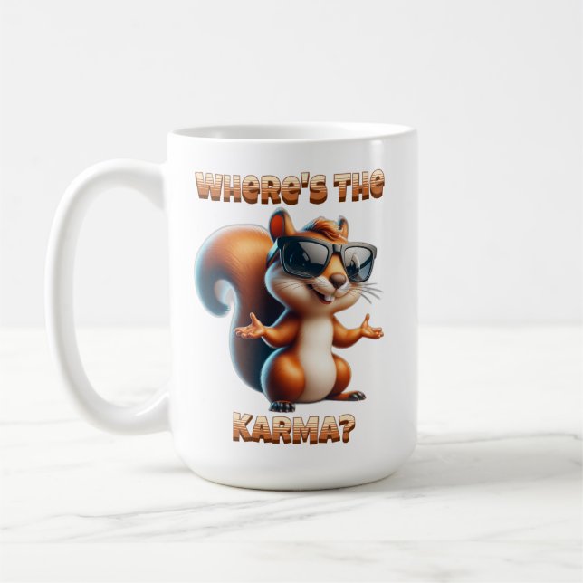 Caneca De Café Onde está o Esquilo Karma Funny em Shades? (Esquerda)