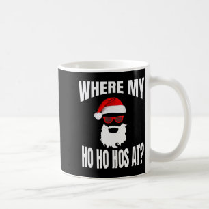 Caneca De Café Onde Estão Minhas Gatas no Natal - Papai Noel Ho H