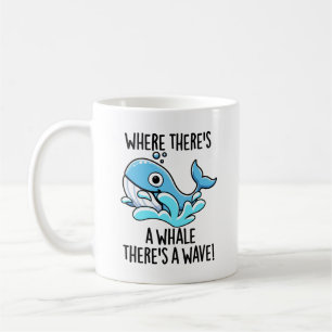 Caneca De Café Onde Há Uma Baleia Há Uma Onda Animal Divertido