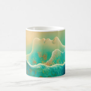 Caneca De Café "Onde o oceano se torna memória" - Verde Azul