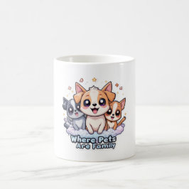 Caneca De Café Onde Os Animais De Companhia São Cortes Familiares