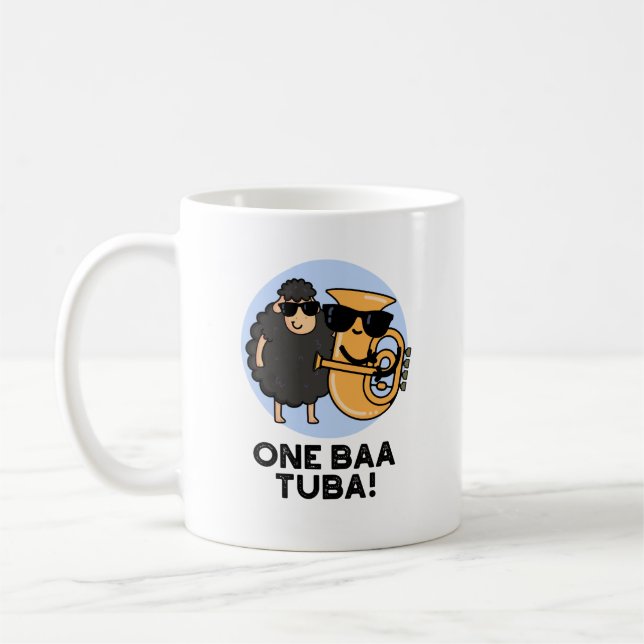 Caneca De Café One Baa Tuba Engraçado Música Ovino (Esquerda)