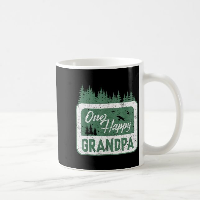 Caneca De Café One Happy Grandpa Camper 1st Birthday Camng Bear  (Direita)