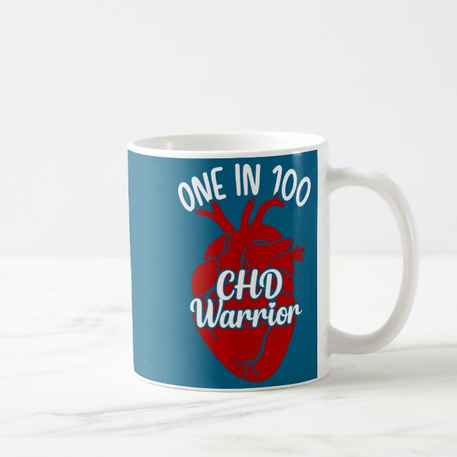 Caneca De Café One In 100 Chd Warrior Congenital Heart Disease Aw (Direita)