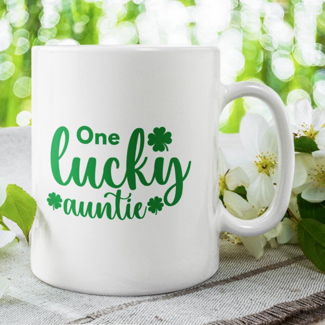 Caneca De Café One Lucky Auntie Cute St Patrick Day (Criador carregado)