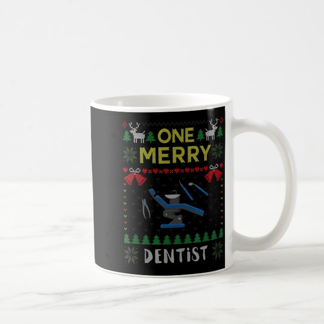 Caneca De Café One Merry Dentist Dental Doctor Ugly Christmas Swe (Direita)