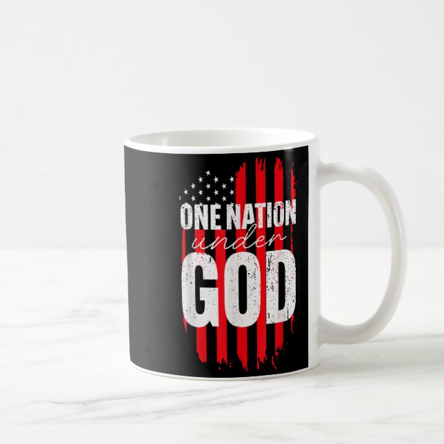 Caneca De Café One Nation Under God American Flag Christian Jesus (Direita)