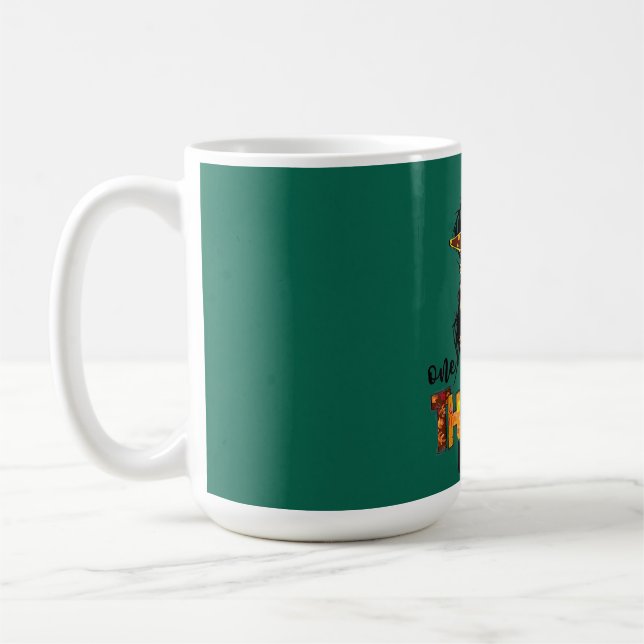 Caneca De Café One Thankful Mama Funny Messy Bun Fall Autumn Than (Esquerda)