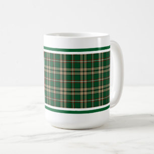 Caneca De Café O'Neill Tartan Tan e a Xadrez Irlandesa Verde