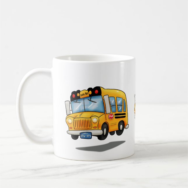 Caneca De Café Ônibus de Cartoon School (Esquerda)