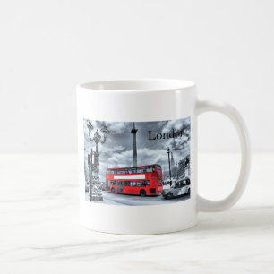 Caneca De Café ÔNIBUS de LONDRES em preto & no branco (St.K)