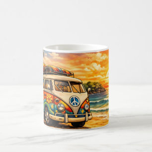 Caneca De Café Ônibus de Praia Hippie dos Anos 60 Vida em Van d