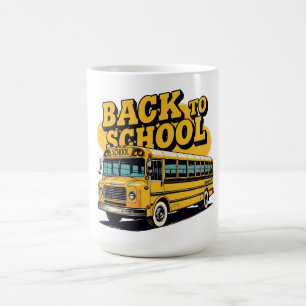 Caneca De Café Ônibus Escolar Retro Volta às Aulas Crianças